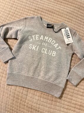 NWT Ohana Gray "Steamboat Ski Club" Crewneck Toddler Sweatshirt